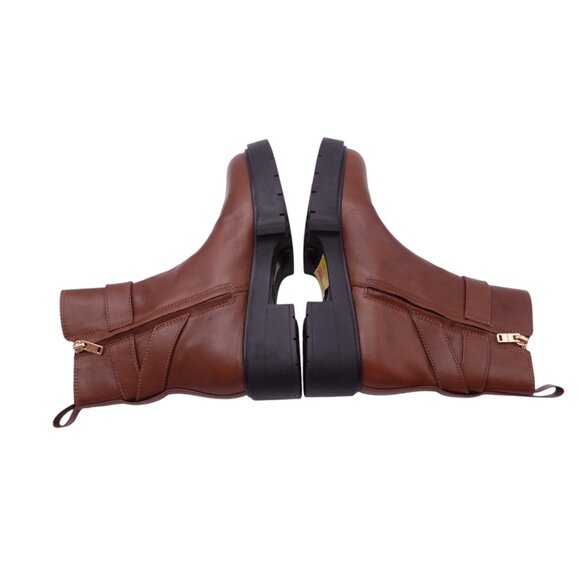 NWOB Coach Lacey Buckled Lug Sole Engineer Boots Sz 7B Brown Leather CB995 - Picture 8 of 14